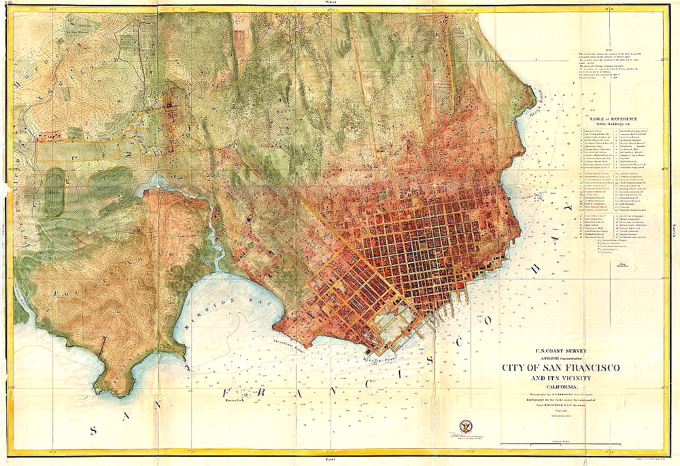 Историческая карта Сан-Франциско 1859 года