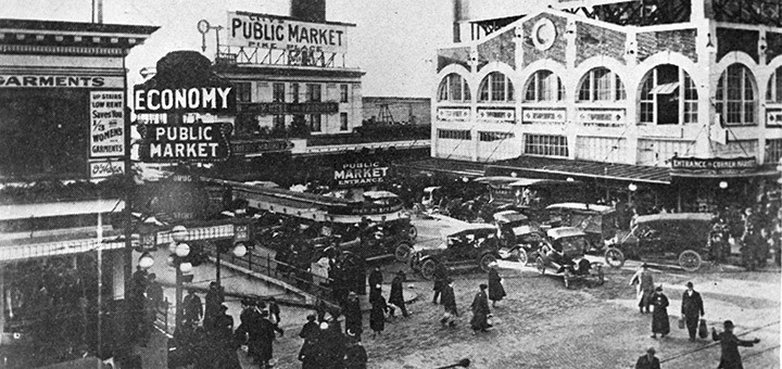 Историческая фотография рынка прошлого века