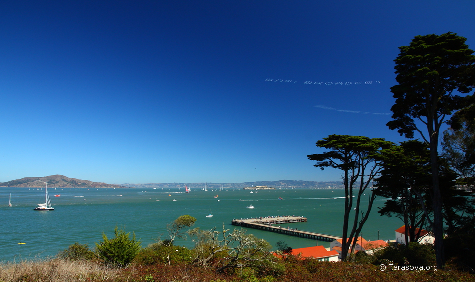 Живописный вид на залив San Francisco Bay