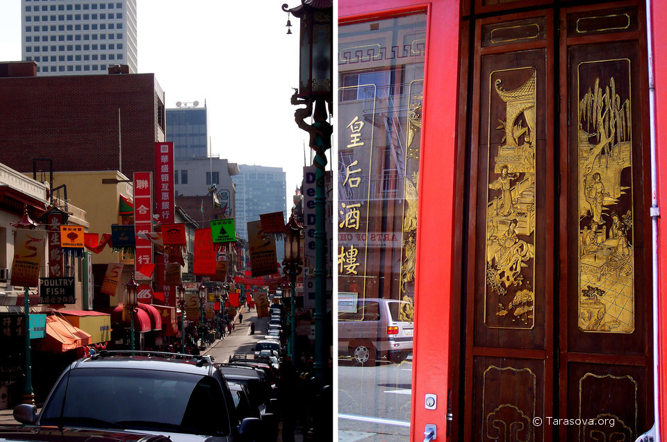 С самого утра в Чайна-таун фланируют туристы и множество маленьких ресторанчиков распахивают им свои позолоченные узорные двери