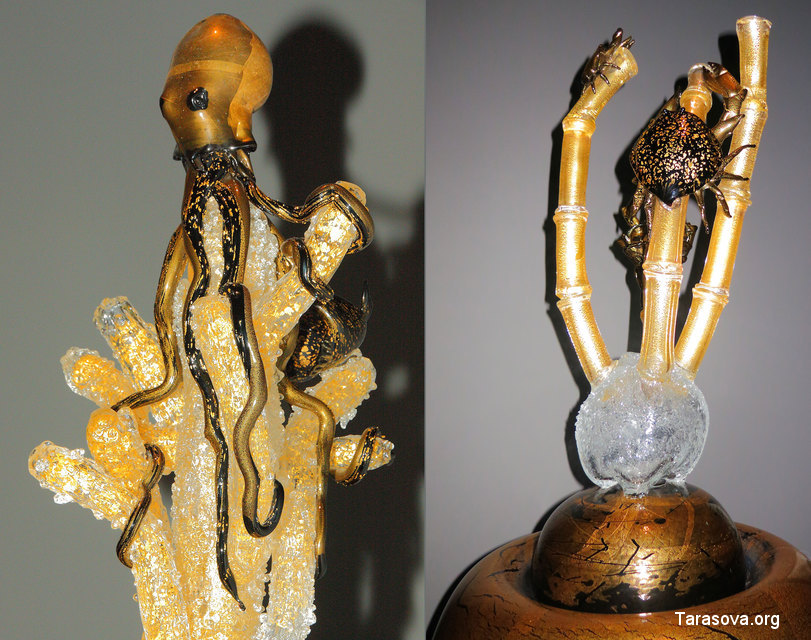 Скульптуры морских обитателей в «Комнате морской жизни»